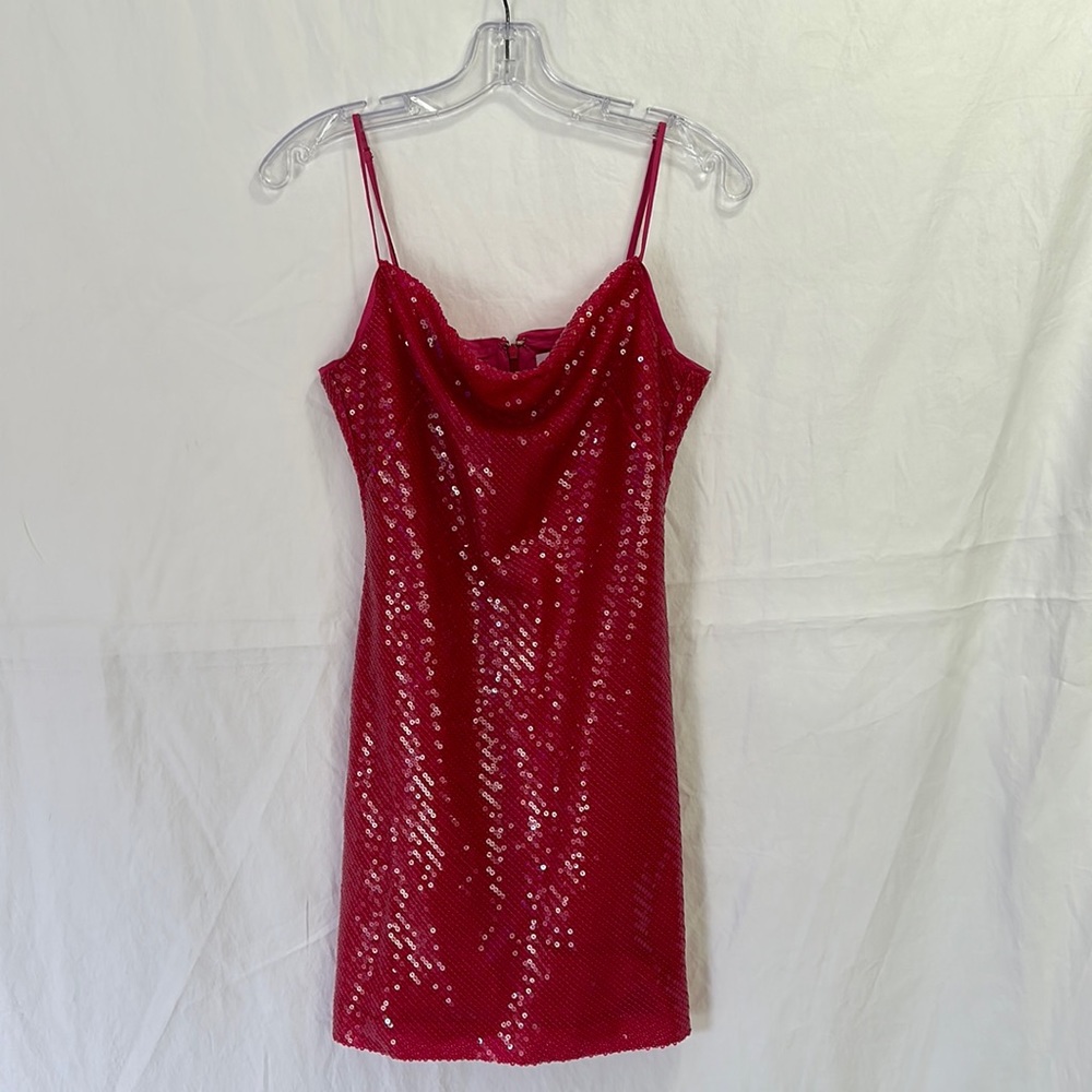 Short hot pink dress